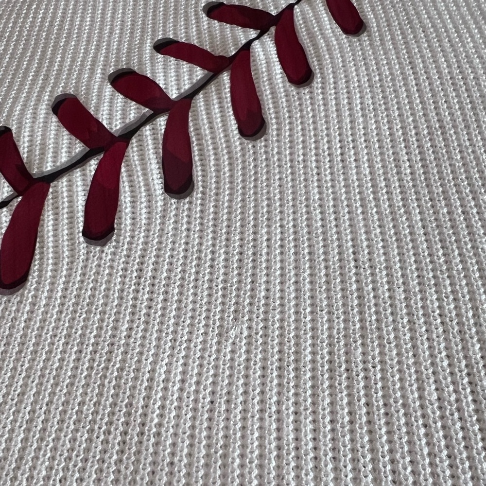 Baseball Printed White Knit Tank - Picture 7 of 10